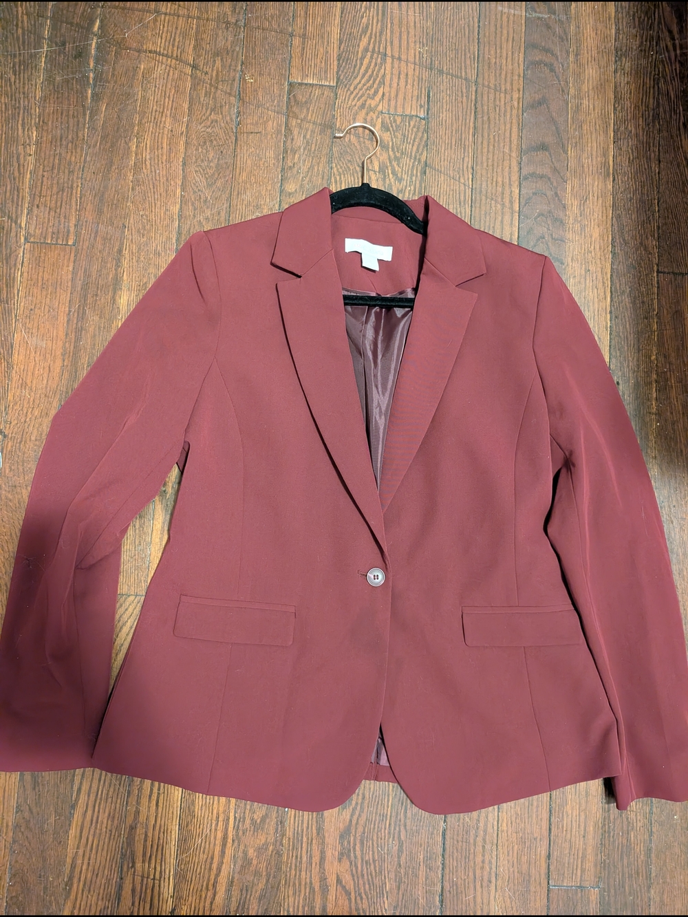 Liz Claiborne Burgundy Single-Button Blazer